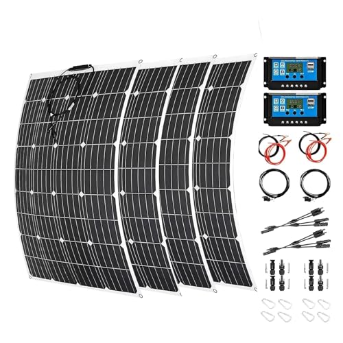 KUSOLE This 2000W Flexible Solar Panel kit Includes Four 500W monocrystalline ETFE Solar Panels, Suitable for RVs, Boats, Off-Grid Camping, and Fieldwork