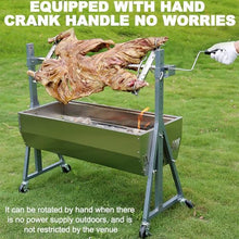 TT-YEL Electric Rotary Grill, Professional Whole Lamb Rack, Stainless Steel Patio Barbecue Grill with Grill Grid and Wheels, Portable Detachable Grill