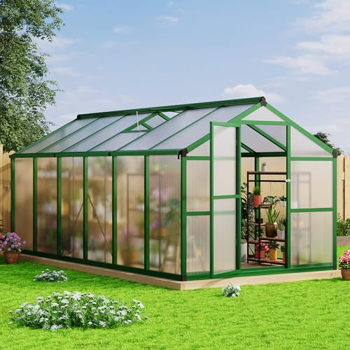 8x12 FT Greenhouse - Large Aluminum Greenhouses for Outdoors