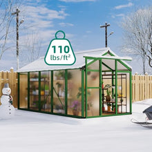 Garvee 6x10 FT Greenhouse - Large Aluminum Greenhouses for Outdoors