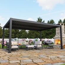 12' x 16' Pergola with Adjustable Louvered Roof and Aluminum Frame
