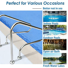 BSNANCA Swimming Pool Safety Hand Rail 2 PCS Pool Handrail, Swimming Pool Hand Rail Ladder Step Handrail 304 Stainless Steel Perfect Handle Swimming Pool Rail