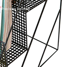 Rack Creative Wrought Iron Mobile Office Flower Stand Simple Living Room Floor Newspaper Rack (Color : Black Size : 35.5 47.5 72CM)