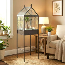 H Potter Freestanding Glass Wardian Case Plant Stand, Large Terrarium