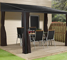Sojag 10' x 12' Portland Wall-Mounted Gazebo Outdoor Aluminum Frame Brown