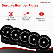 Iron Crush Olympic Bumper Plates Set - Virgin Rubber Weights for Strength Training 160LB Set