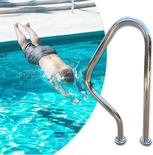 Pool Handrail, Swimming Pool Stair Rail Water Handrail Deck Mounted Braced Swimming Pool Step Hand Rail Stainless Steel Pool Grab Bars