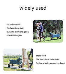 Folding Camping Wagon Collapsible Beach Garden Trolley Cart Heavy Duty Utility Garden Yard Folding Cart with Side Pocket Cup Holders Carry Bag ()