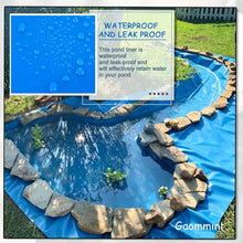 Gaommini Outdoor Pond Liners Sealing Film Damp Proof Membrane 3x7m 5x6m 7x8m 8x10m 10x12m Heavy Duty HDPE Preformed Liners for Koi Ponds & Water Gardens, Blue(32.8x39.3ft)