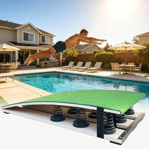 Gymnastics Springboard with 9 Springs for Jump & Diving Practice (Green)