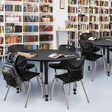 Regency Height Adjustable Classroom Table Set with Four 18" Andy Chairs Grey/Black