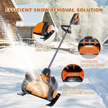 HYUIO Snow Blower Cordless,Handheld Electric Snow Shovel,Electric Snow Shovel/Snow Thrower,Small Hand Foldable Snow Blower,for Courtyards, Gardens, Paths,2Battery