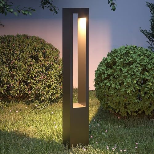 Outdoor Wall Lights Outdoor Landscape Path Light Modern LED Pathway Light Waterproof Bollard Lighting Fixture Garden Lawn Lamp for Patio Porch Courtyard Driveway Waterproof Pillar Lamp(80CM/31.5in)