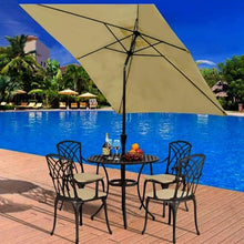 EUQKKWLOY 2.35m Outdoor Patio Umbrella - Rectangular Beach Parasol with Crank & Tilt UV Resistant Waterproof Ideal for Garden Poolside and Backyard Use