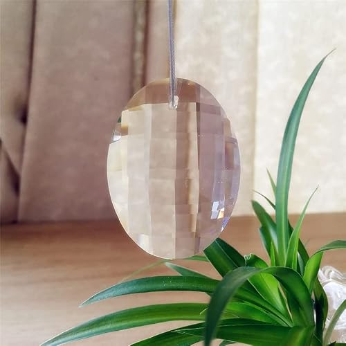 Clear 38mm 300pcs Gourd Pear Clear Crystal Chandelier Parts Suncatcher Parts For Windows DIY Home Garden Party Decorations - (Color: Egg/Size: 38mm)