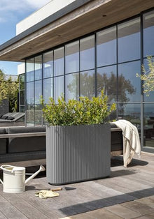 Veradek Demi Series Span Planter - Tall and Wide Outdoor Planter with Shelf