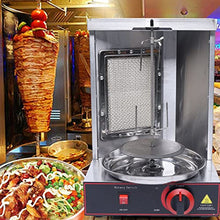 Professional Shawarma Machine Doner Kebab Grill 3000W Gyro Rotisserie Propane Gas Vertical Broiler, Stainless Steel LPG Roasters Barbecue for Restaurant Dinner Home Kitc,