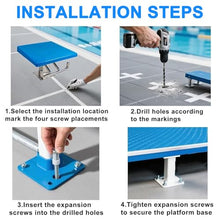 Eastnmythet Heavy Duty Pool Diving Boards, Professional Non-Slip Swimming Pool Diving Platform with Stainless Steel Base for Competition & Home B