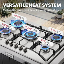 Feasto Modular Outdoor Kitchen Island with 5-Burner Gas Stove and Storage