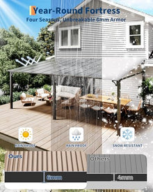 12 ft x 20 ft Lean to Gazebo, Hardtop Wall Pergola with Polycarbonate Roof, Aluminum Frame Mounted Gazebo for Lawn Patio Deck Yard and Party