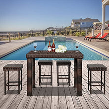 Outdoor Furniture Set Bar Stool-Table and Chair Set of 5 Brown Gradient, Small