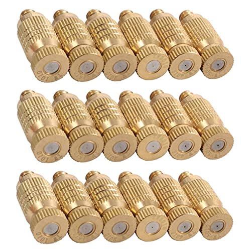 50PCS Brass Misting Nozzles High Pressure Mister Nozzles, Fog Nozzles Heads Micro-Mist Nozzles for Cooling System, Fog Nozzle Atomizing Mister Sprinkle for Patio Garden, 10/24 UNC Thread