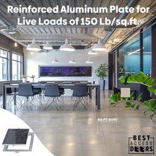 Best 18” x 18” Removable Floor Access Panel with a 1/8” Recess for Vinyl Carpet/Tile, High-Grade Smooth Aluminum Floor Access Door Secured with 1/4" x 1" Flat Head Screws, Mill Finish,BA-FT-8080