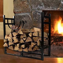 EliteBloom Heavy Duty Metal Firewood Storage Rack, Large Capacity Indoor Outdoor Iron Log Holder for Fire Pit