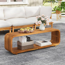 Christopher Knight Home Bruno Durable Acacia Wood Outdoor Coffee Table with Hollowed-Out Design, Slatted Patio Side Table, Versatile Patio Outdoor Furniture, No Assembly Needed, Teak