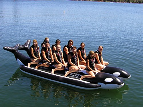 Island Hopper 10 Passenger Whale Rider Banana Water Sled Black