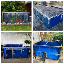Zfmnoyev PVC Canvas Fish Pond with Steel Frame, Large Aquaculture Pool with Viewing Panel, Rectangular Above Ground Pools/Foldable Water Storage Tank(1x1x0.4 m)