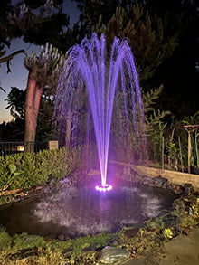 Custom Pro PJ-8000 Hi-Flow Floating Fountain with 3 Spray Patterns and 12 Color Changing LED Lighting 12C-RBG Color Changing