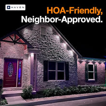 Haven Lighting X Series Genesis Roofline Kit - Permanent Outdoor House Lights - Smart App Control - HOA Friendly - Premium Plug and Play Under Roof Installation - Non-Track, Black, 120ft