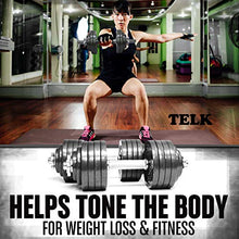 TELK Adjustable Dumbbells 200 LBS Pair Gloss Finish Secure Collars Black 200lb