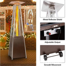 Outdoor Heaters, Outdoor Patio Propane Space Heater, 48,000 BTU Pyramid Propane Heater, Patio Heater, Portable Heater, W/Wheels, Protective Cover A
