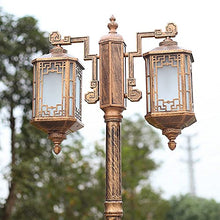 iumLeap 175Cm Outdoor Garden Lamp Post Light Bollard Path Lamp Pillar Lamp Mains Powered Street Light Glass Lantern Pillar Post Light Ip65 Waterproof Pole Light Lighting Fixt(225cm)