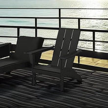 POLYWOOD Modern Adirondack Chair – All-Weather Outdoor Lawn Adirondack Chairs – HDPE, Fade-Resistant & Durable Outdoor Furniture – For Patio, Deck & Fire Pit Chairs – Black