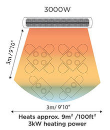 Bromic Tungsten Smart Heat 3000W Electric Patio Heater – Single Element Infrared, 220V-240V, Black Finish – BH0420031