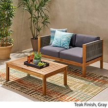 GDFStudio Noble House Laurel 2 Piece Outdoor Loveseat Set in Gray