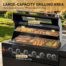 63" Modular Outdoor Kitchen Island,6-Burner 85,000 BTU Stainless Steel Propane Grill with Infrared Burner,Storage Cabinets,and Granite Countertop.Gas Grill for Backyard & Patio BBQ.