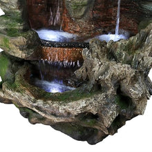 Sunnydaze Flat Rock Summit 61-Inch Outdoor Water Fountain with LED Lights