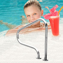 Swimming Pool Ramp Handrail Easy to Install Safety Railing 80×27×80cm 304 Stainless Steel Material Silver (Thickness:1.0mm) ()