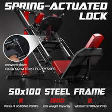 Mappding Leg Press Hack Squat Machine with Linear Bearing Red Cushion