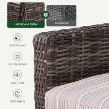 Varmoza Outdoor Wicker Patio Loveseat, 2-Seat Sofa with Deep Seating