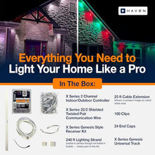 Haven Lighting X Series Genesis Roofline Kit with Track- Permanent Outdoor House Lights - Smart App Control - HOA Friendly - Premium Plug and Play Under Roof Installation - White, 240ft