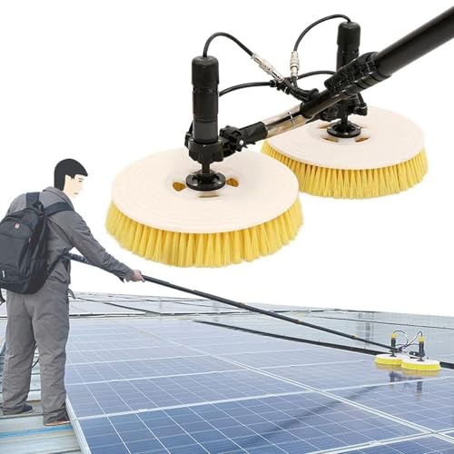 Solar Panel Electric Cleaning Brush, Water Fed Pole Brush for Solar Panels with Extension Rod,House Water Fed Pole Kit,Photovoltaic Panel Electric Cleaning Equipment(Mains+lithiumbatteryversion 5.5m)