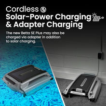 Betta SE Plus - Solar-Powered Robotic Pool Skimmer with 24/7 Continuous Cleaning Power, Dual Charging Options, Twin Salt Chlorine Tolerant Motors, and Shallow Water Safeguard