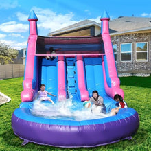 Inflatable Commercial Water Slide for Adults (Double Water Slides) (600lbs Capacity) 100% PVC Waterslide Without Blower, Big Water Pool, Fast Drainage, Backyard Outdoor Wet/Dry Fun, 21x11x13FT
