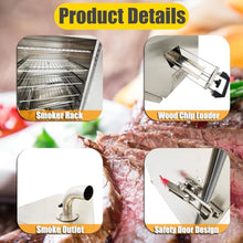 HQHAOTWU Electric BBQ Smoker Automatic Vertical BBQ Smoker with Side Wood Chip Loader Grill 5 Detachable Racks 110V 1KW