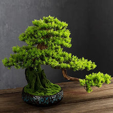 YXIANG56Q Fake Plants Simulation Bonsai Tree Welcome Pine Bonsai Zen Ornament Indoor Artificial Bonsai Tree Decoration Home Office Living Room, Height 17 Inch Bonsai Tree